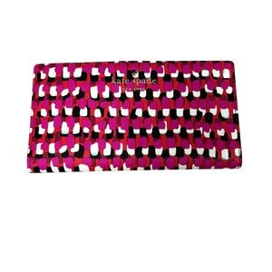 Kate Spade Harding Street Piñata Fold Wallet Pink Geometric Pattern Preppy NWT
